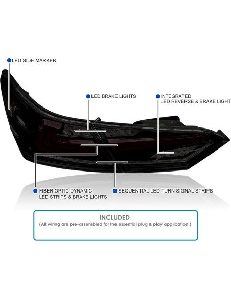 Faros Traseros LED Spec-D Tuning para Toyota Camry 2018-2022 Faros Traseros LED Spec-D Tuning para Toyota Camry 2018-2022