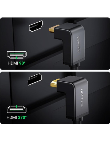Cable HDMI UGREEN 1.01m 4K 90 Grados Alta Velocidad