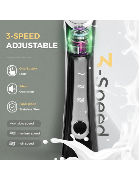 Espumador de Leche Eléctrico Recargable Tuyohw con Soporte Espumador de Leche Eléctrico Recargable Tuyohw con Soporte