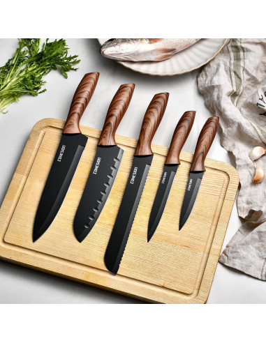 Juego de Cuchillos de Cocina Cohesion 5 Piezas con Soporte