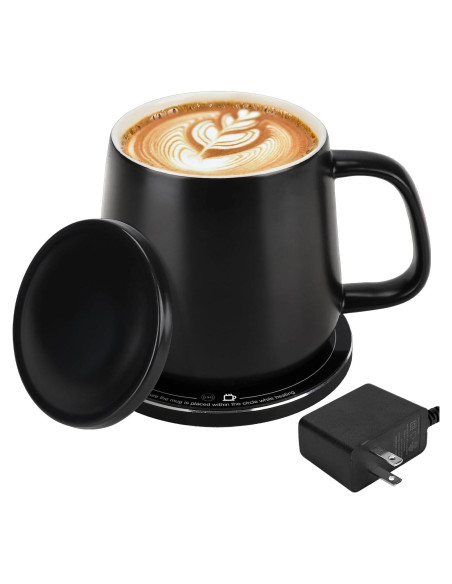 Taza Cerámica Inteligente USB 355ml Calentamiento 55C Negro Taza Cerámica Inteligente USB 355ml Calentamiento 55C Negro
