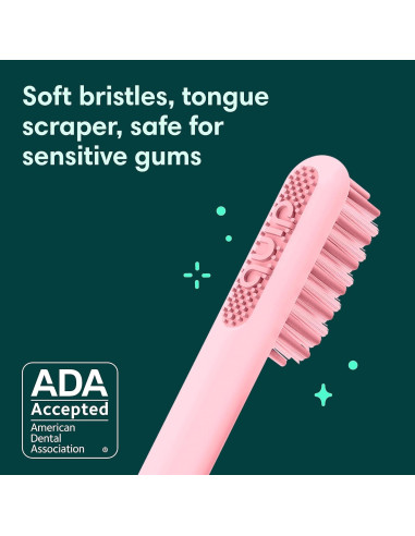 Cepillo de dientes eléctrico Quip rosa con temporizador y Bluetooth