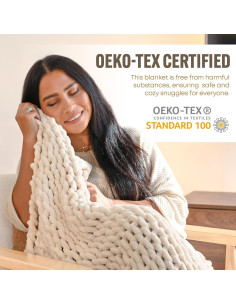 Manta de punto grueso Willa y Belle 127x152 cm crema 2