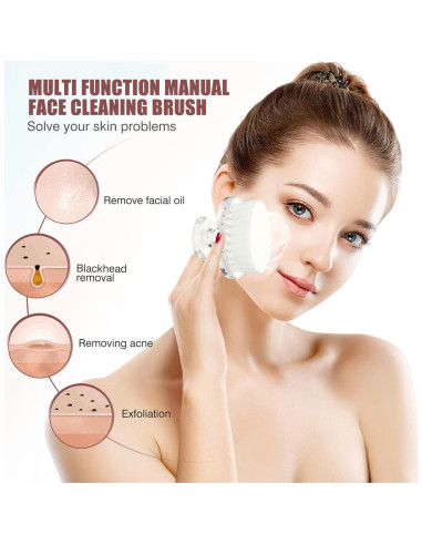 Cepillo Facial Manual Healifty 5x5cm Limpieza y Masaje