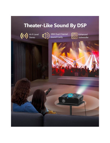 Proyector 4K CIVE Diurno 1800 Lúmenes Smart con WiFi 6
