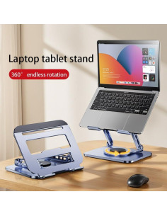 Soporte Ajustable para Laptop 21" Carbono Refinado Plata 2