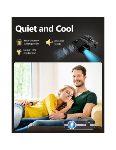 Proyector 4K CIVE Diurno 1800 Lúmenes Smart con WiFi 6
