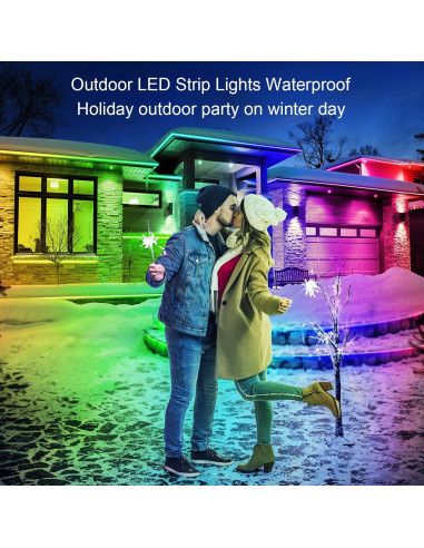 Luces de tira LED exteriores AILBTON 91.44m IP68 Bluetooth