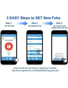eGeeTouch NFC Cerradura Inteligente 2 Tarjetas y 2 Fobs 2