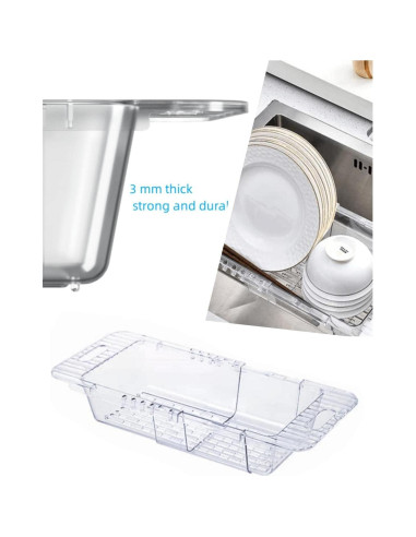 Colador Plegable DALLYOUGU para Fregadero Blanco 35.56-45.72 cm