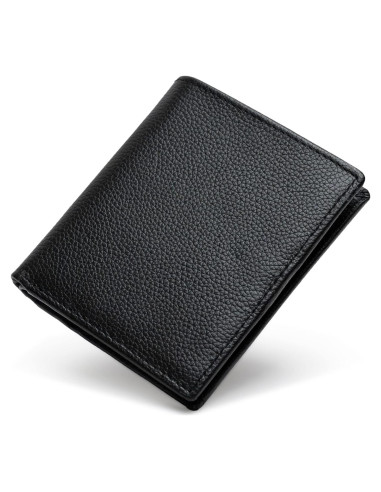 Cartera RFID Bveyzi Ultra Slim de Cuero para Mujeres - Negra