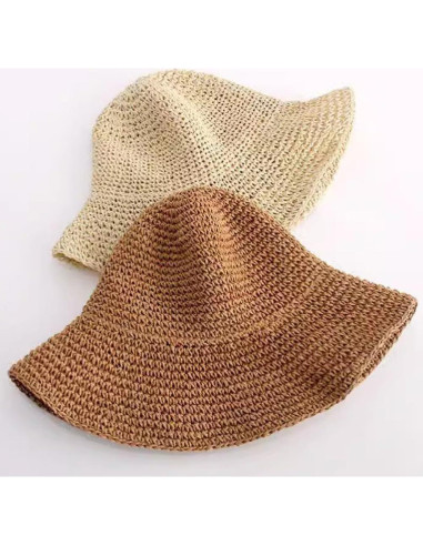 Sombrero de Sol KORADI de Paja para Mujeres - Ala Ancha 9.9 cm