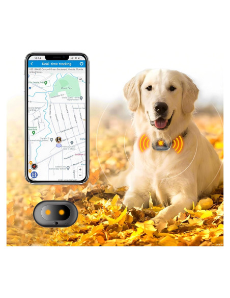 Rastreador GPS 4G Fajocru para Perros Grandes - Impermeable, Luz LED Rastreador GPS 4G Fajocru para Perros Grandes - Impermeable, Luz LED