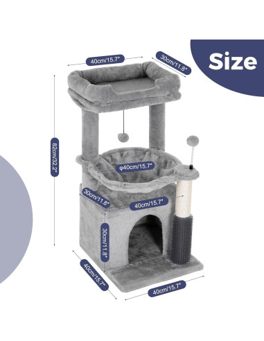 Árbol para Gatos Pawfessor 81 cm con Hamaca y Rascador
