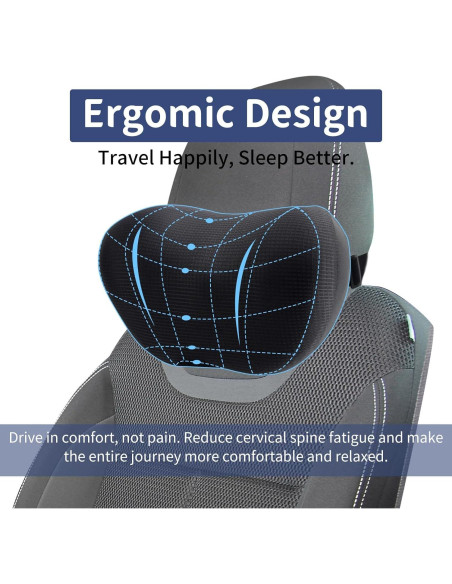 Almohadas para Reposacabezas de Coche SPRFUFLY - 2 Unidades Almohadas para Reposacabezas de Coche SPRFUFLY - 2 Unidades