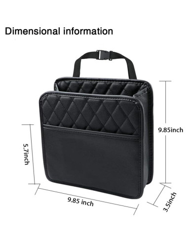 Organizador de Asiento Trasero INZSASO de Cuero PU Negro 2Pack