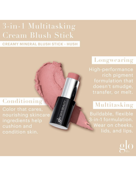 Barra de Rubor en Crema Glo Skin Beauty Hush 10.5g Multifuncional Barra de Rubor en Crema Glo Skin Beauty Hush 10.5g Multifuncional