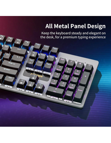 Teclado Mecánico Newmen GM325 Pro, 104 Teclas RGB, USB