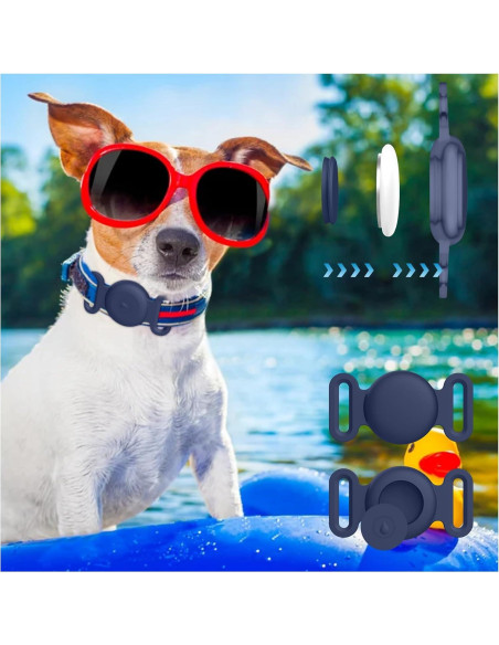 Soporte para Collar de Perro Airtag Meliya - 2 Piezas Grande Azul Soporte para Collar de Perro Airtag Meliya - 2 Piezas Grande Azul