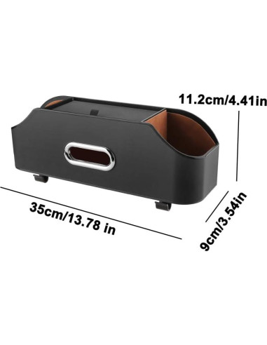 Organizador de Asiento de Auto QKDS con 2 Portavasos Negro
