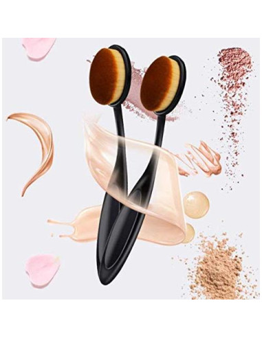 Brochas de Maquillaje Ovaladas DNHCLL - 2 Piezas Profesionales
