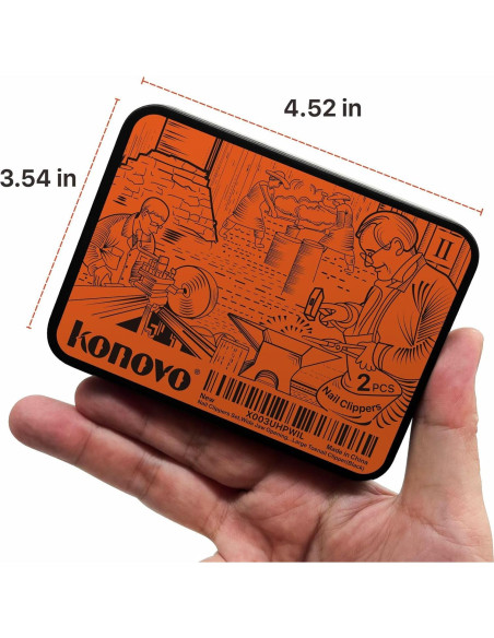 Juego de Cortauñas Konovo H-SK Acero Inoxidable 8.9 cm Juego de Cortauñas Konovo H-SK Acero Inoxidable 8.9 cm