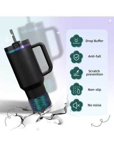 Funda de Silicona Floral ZXFYE para Botellas Stanley 1.18L