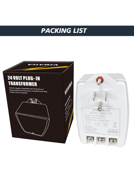 Transformador 24V 40VA VIIVRIA para Timbres y Termostatos Transformador 24V 40VA VIIVRIA para Timbres y Termostatos