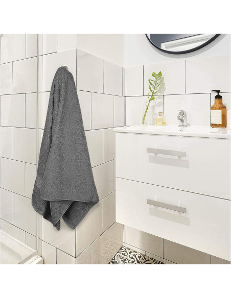 Juego de Toallas de Baño Utopia 4 Piezas 100% Algodón Gris Juego de Toallas de Baño Utopia 4 Piezas 100% Algodón Gris