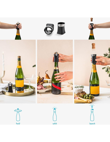 Abridor de Botellas de Champán Dreamfarm Champop - Negro Abridor de Botellas de Champán Dreamfarm Champop - Negro