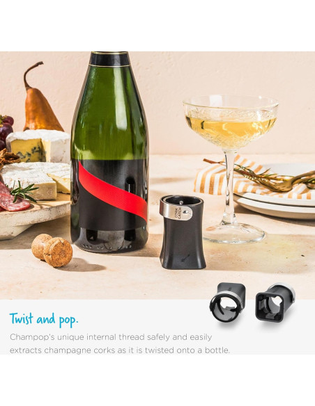 Abridor de Botellas de Champán Dreamfarm Champop - Negro Abridor de Botellas de Champán Dreamfarm Champop - Negro
