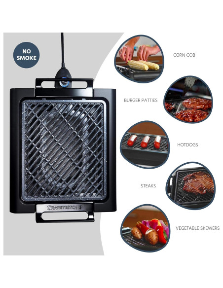 Parrilla eléctrica sin humo Granitestone 1500W 40.6x33cm Parrilla eléctrica sin humo Granitestone 1500W 40.6x33cm