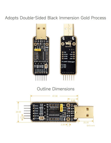 Módulo Depurador USB a UART Waveshare para Raspberry Pi 5