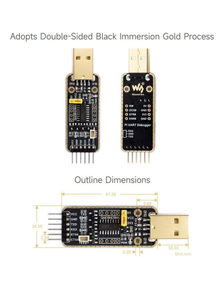 Módulo Depurador USB a UART Waveshare para Raspberry Pi 5 Módulo Depurador USB a UART Waveshare para Raspberry Pi 5