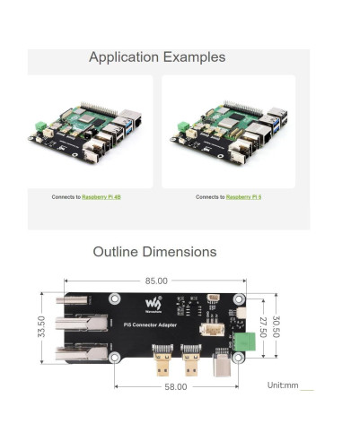 Adaptador micro HDMI a HDMI Waveshare para Raspberry Pi 5/4B 4K