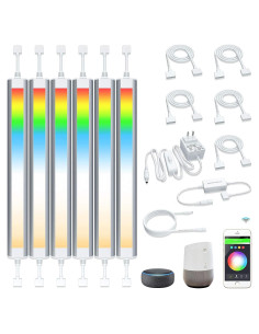 Tira de luces LED inteligente LAMPAOUS RGBCW 6 luces 30.48cm