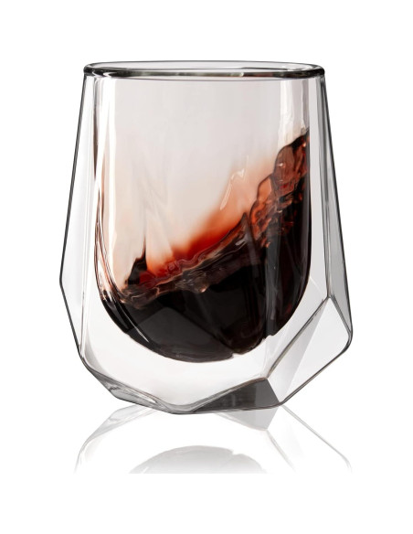 Vaso de Vino Aerador Viski de Vidrio Doble Pared 0.24 L Vaso de Vino Aerador Viski de Vidrio Doble Pared 0.24 L
