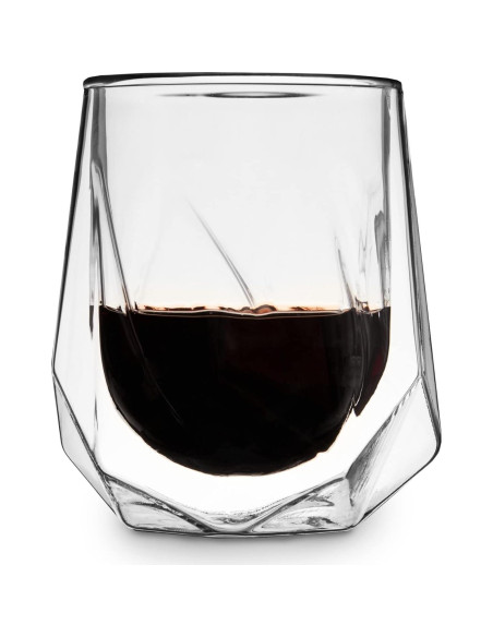 Vaso de Vino Aerador Viski de Vidrio Doble Pared 0.24 L Vaso de Vino Aerador Viski de Vidrio Doble Pared 0.24 L