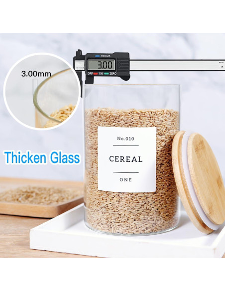 Juego de 3 Tarros de Vidrio Herméticos con Tapas de Bambú - 2.96 L Juego de 3 Tarros de Vidrio Herméticos con Tapas de Bambú - 2.96 L