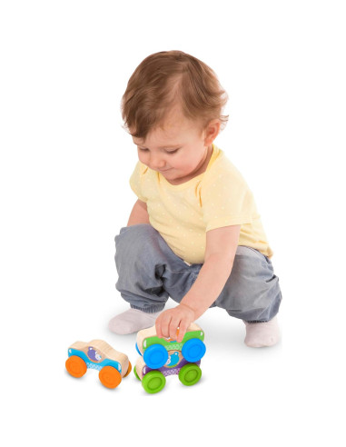 Juego de Apilamiento de Coches de Madera Melissa & Doug - 3 Piezas