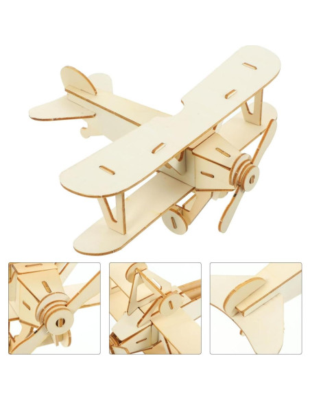 Kit de Manualidades Toyvian Avión de Madera 3D para Pintar Kit de Manualidades Toyvian Avión de Madera 3D para Pintar