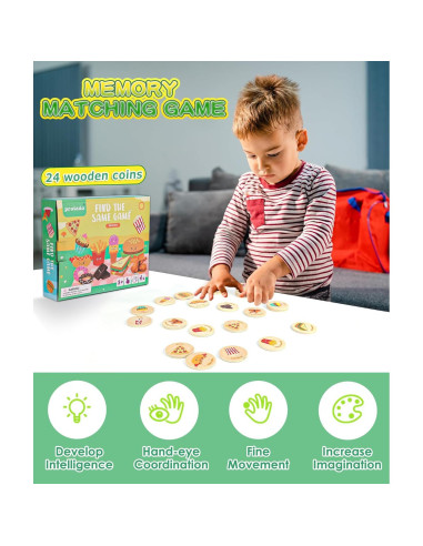 Juego de Memoria Educativo Protado para Niños - 24 Tarjetas