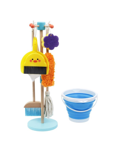 Juego de Limpieza de Madera BONUMVITA 9 Piezas para Niños