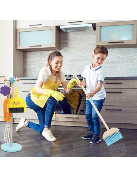 Juego de Limpieza de Madera BONUMVITA 9 Piezas para Niños Juego de Limpieza de Madera BONUMVITA 9 Piezas para Niños