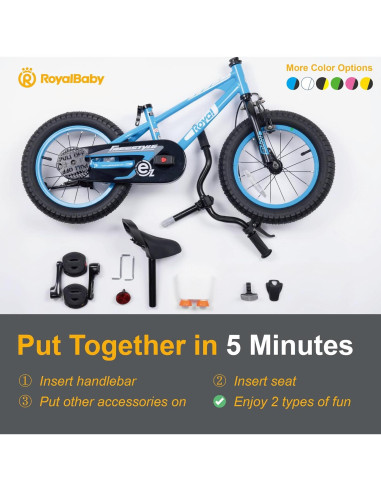 Bicicleta RoyalBaby Freestyle-EZ 16" Verde Doble Freno Mano