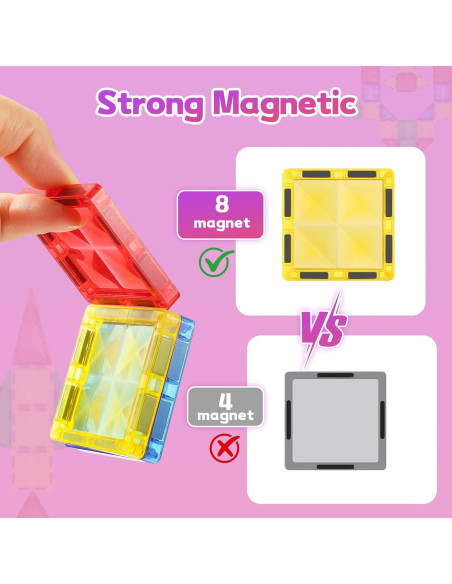 Juego de Viaje Piyl de 50 Piezas Azulejos Magnéticos 3D Juego de Viaje Piyl de 50 Piezas Azulejos Magnéticos 3D