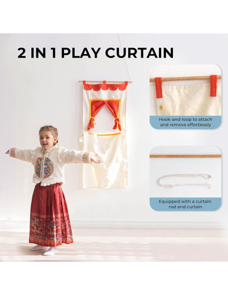 Teatro de Marionetas AVDAR Rojo 110cm para Niños 3+ Teatro de Marionetas AVDAR Rojo 110cm para Niños 3+