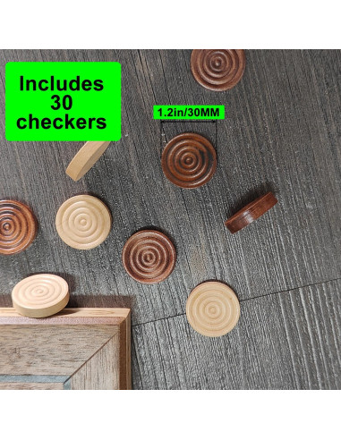 Piezas de Damas y Backgammon Baspoom 15 Piezas Madera