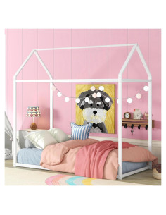 Cama Montessori Twin Bellemave Blanca en el Suelo Ajustable