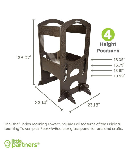Torre de Aprendizaje Chef Series Little Partners Gris - Taburete Ajustable para Niños Torre de Aprendizaje Chef Series Little Partners Gris - Taburete Ajustable para Niños
